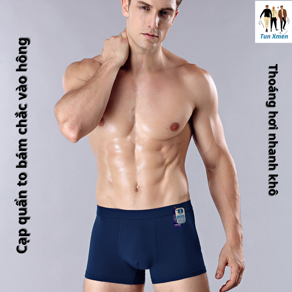 Combo 3 quần lót nam quần lót nam boxer thun lạnh combo 3 cái, quần sịp nam đùi thun lạnh cao cấp co giãn 4 chiều cực thoáng khí kháng khuẩn