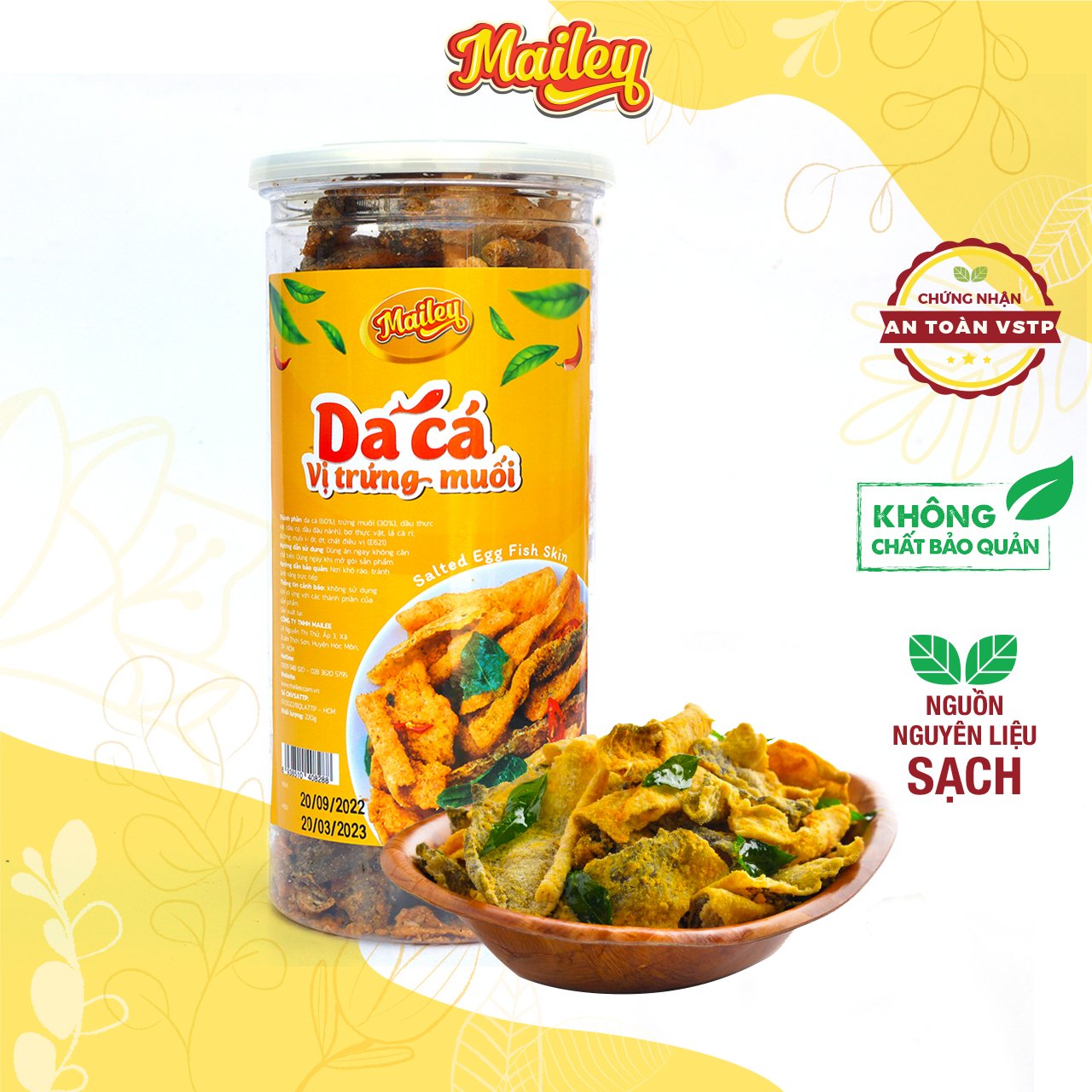 Da cá trứng muối ăn liền mailey hũ 220g