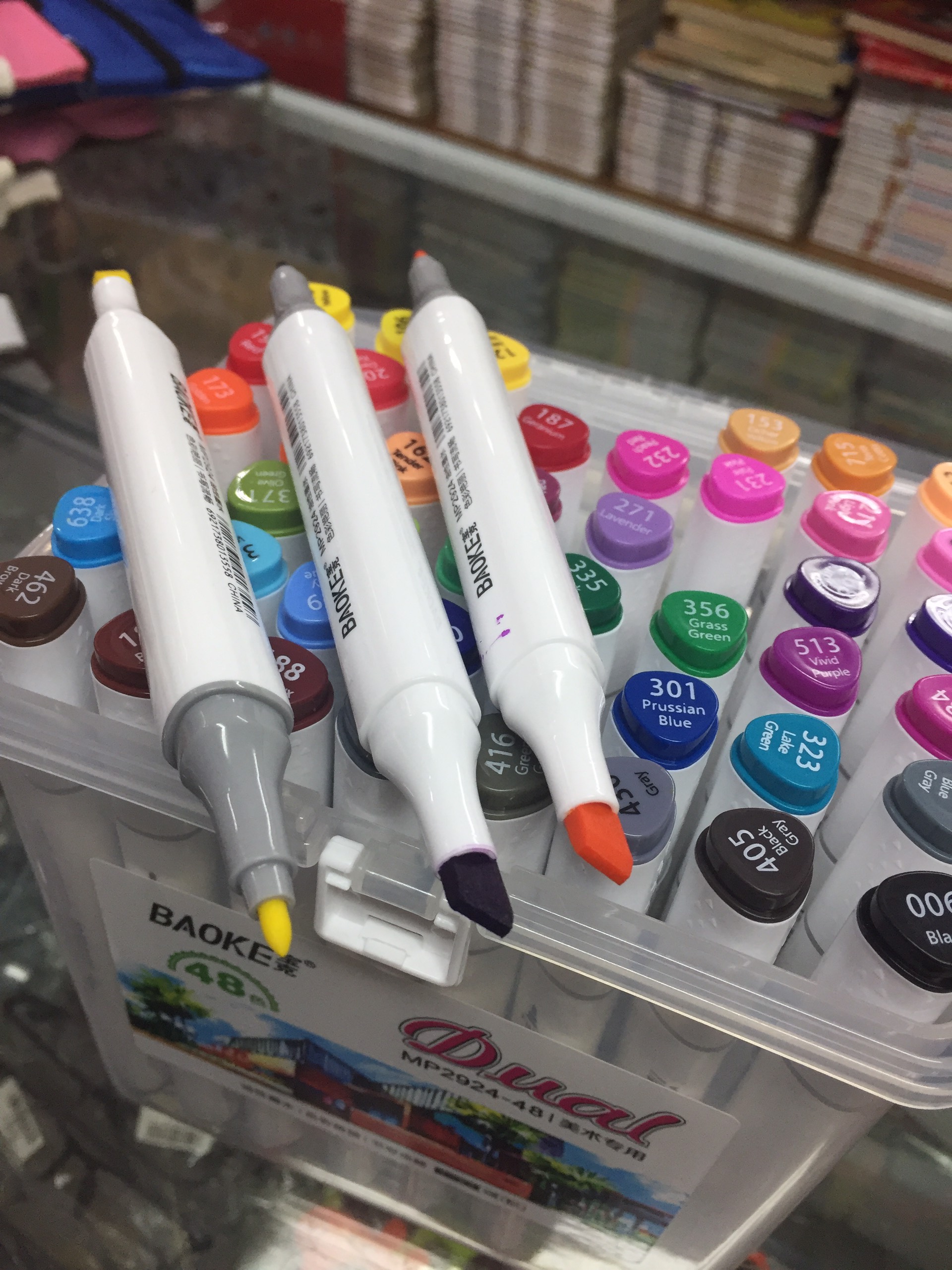HỘP 48 MÀU DẠ MARKER BAOKE DUAL CAO CẤP 2 ĐẦU SIZE LỚN