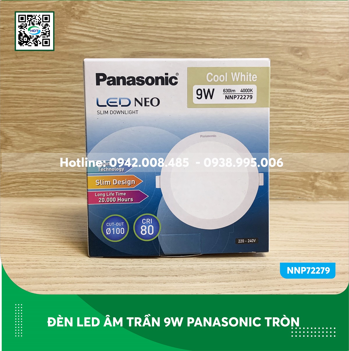 Đèn led âm trần panasonic 9w tròn NEO SLIM NNP72279 ánh sáng trung tính