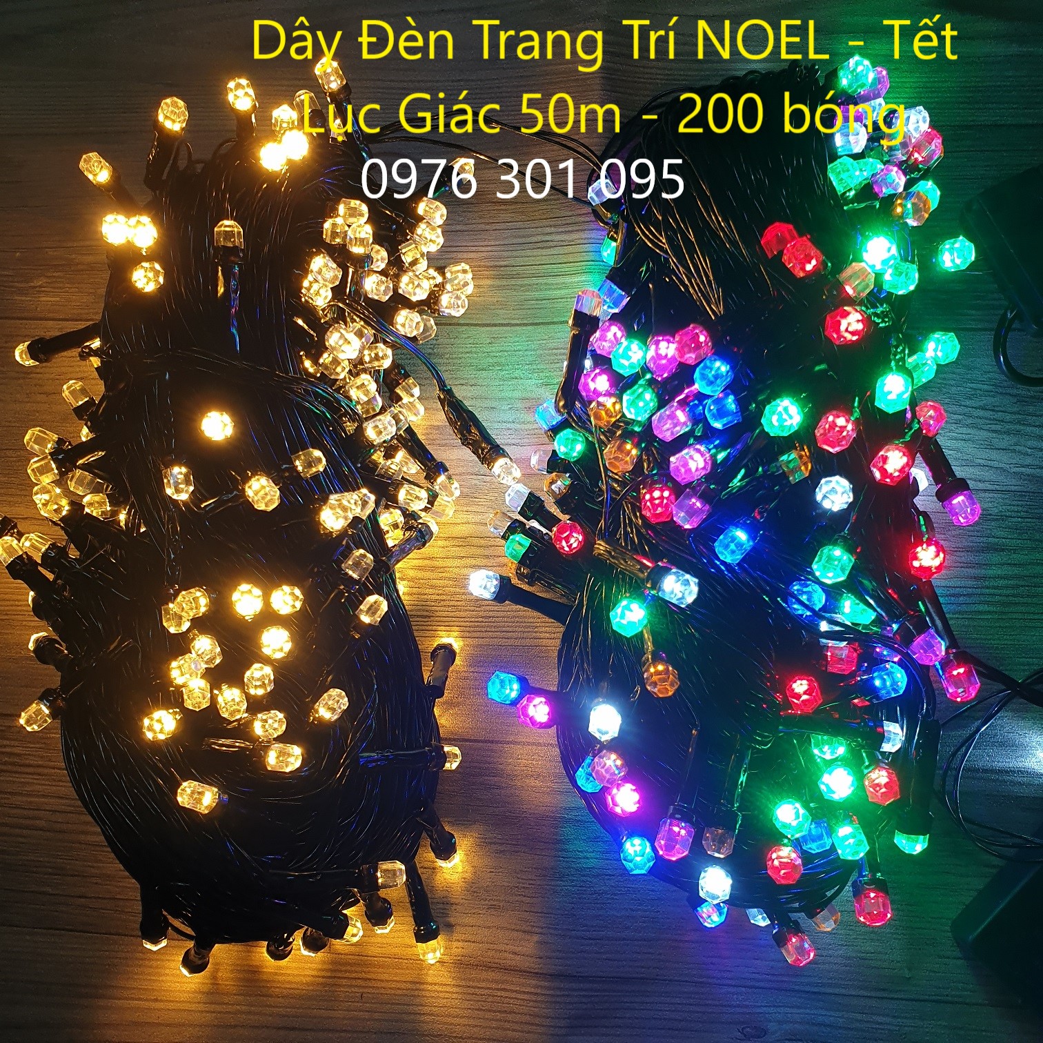 DÂY ĐÈN LED CHỚP TRANG TRÍ NOEL TẾT Lục Giác Q8 Chống Nước