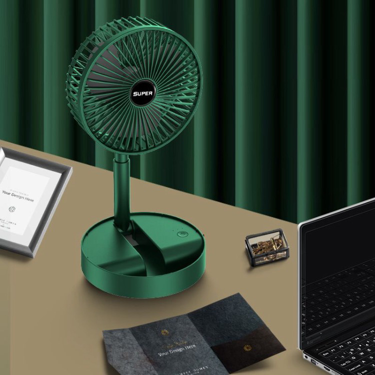 Quạt super tích điện gấp gọn 3 cánh để bàn super mini