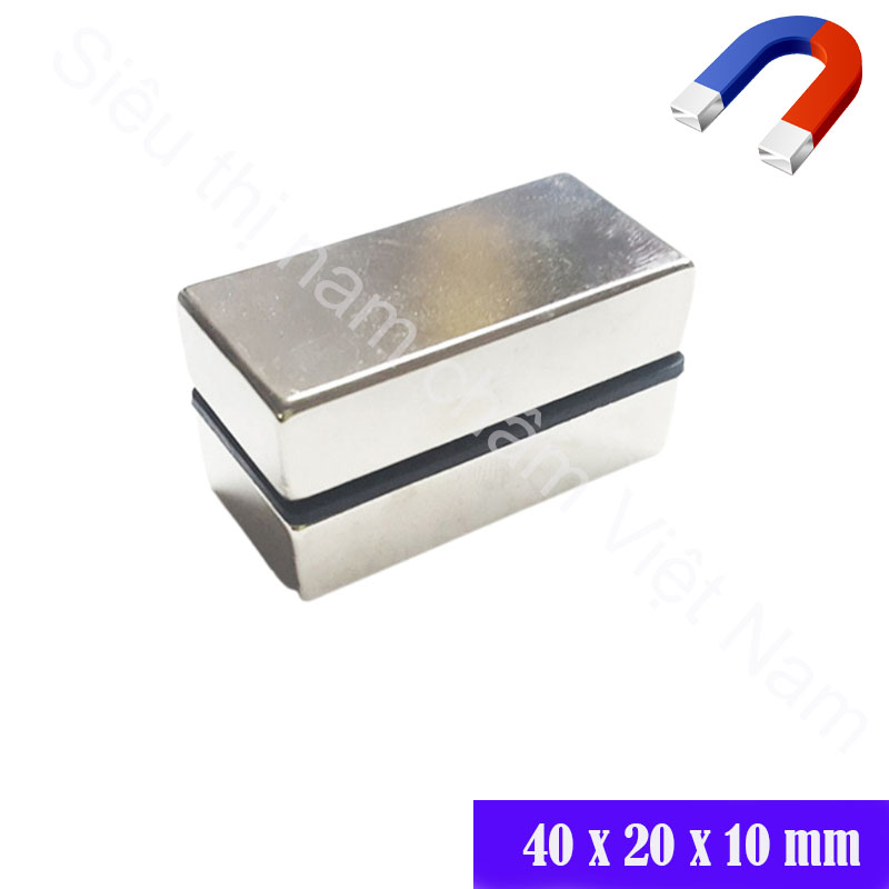 Nam châm màu trắng kích thước 40x20x10mm, nam châm vĩnh cửu siêu hút hút