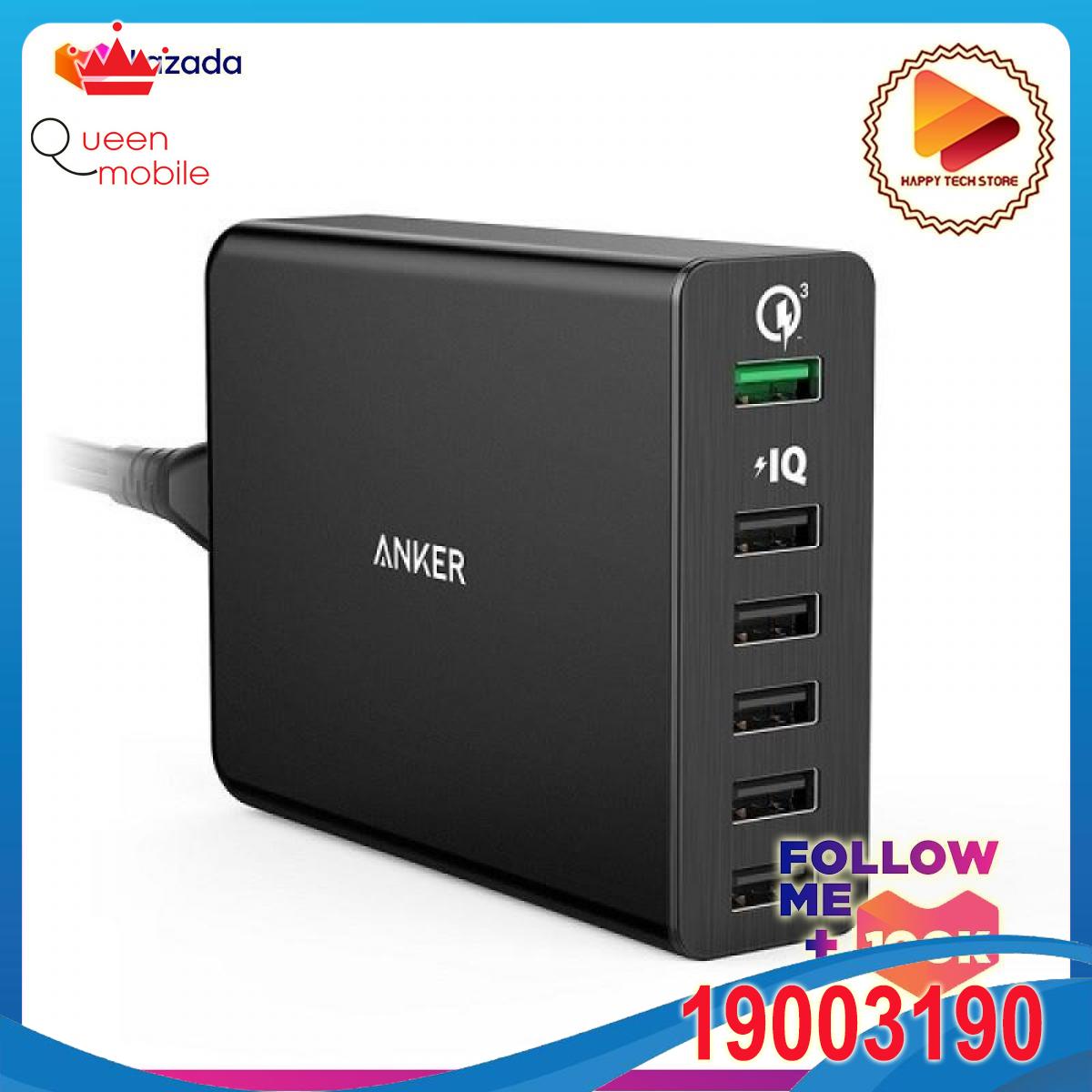 Sạc anker 6 cổng 60w quick charge 3.0 - - a2063