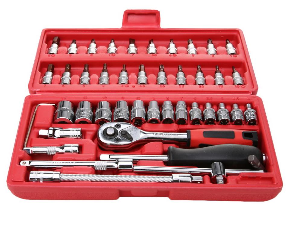 Bộ dụng cụ sửa chữa đa năng 46 chi tiết - bộ sửa chữa đa năng -bộ sửa chữa đa năng 46 món -bộ sửa chữa 46 chi tiết - bộ dụng cụ mở bu lông ốc vít sửa chữa chuyên dùng cho ô tô xe máy