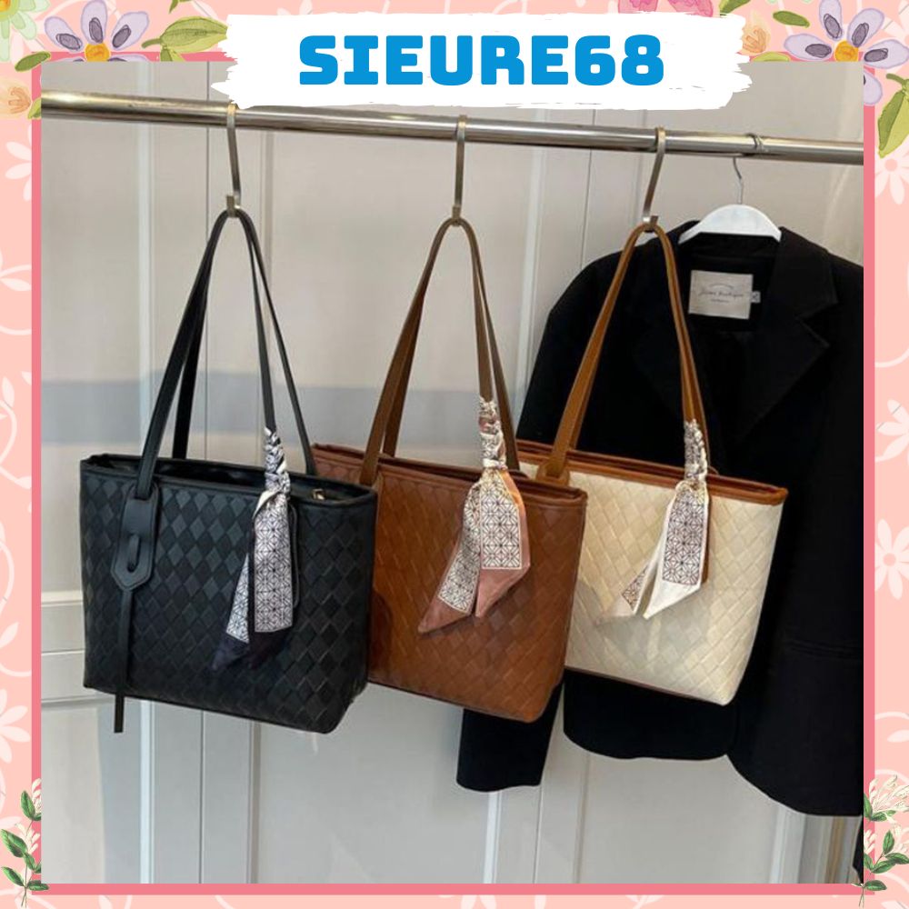 Túi xách công sở nữ túi tote da thời trang in tặng kèm khăn lụa size to Sieure68 753
