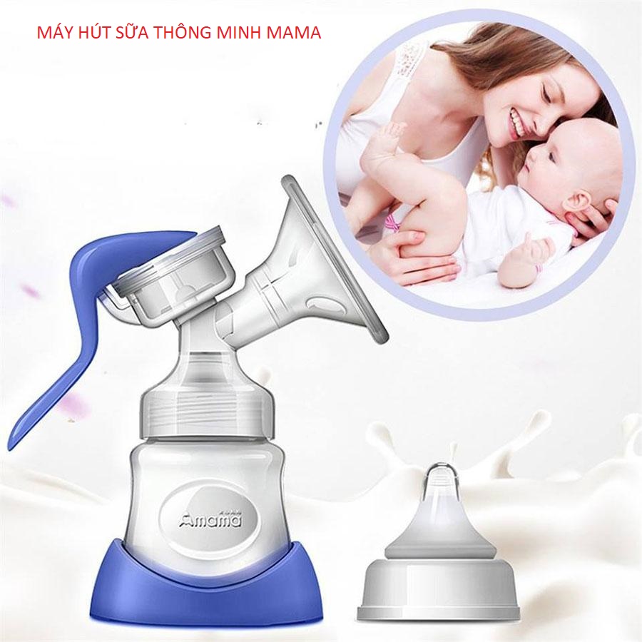 May Hut Sua- Máy vắt sữa bằng điện-Máy hút sữa Amama, hàng Thái, dùng điện, chất liệu silicol cao cấp, không chứa BPA, an toàn cho mẹ và bé. Bảo hành toàn quốc