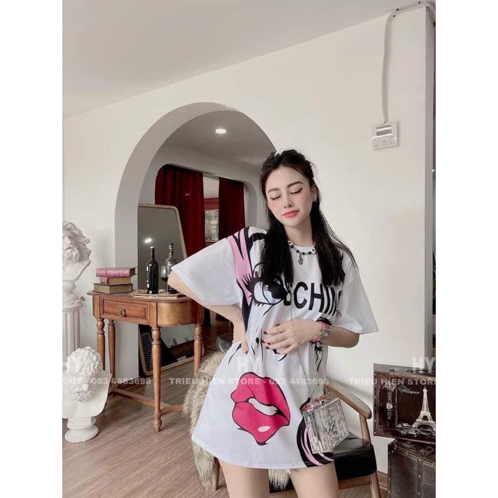 Áo phông nữ moschino hàng cao cấp , áo phông rộng chất đẹp