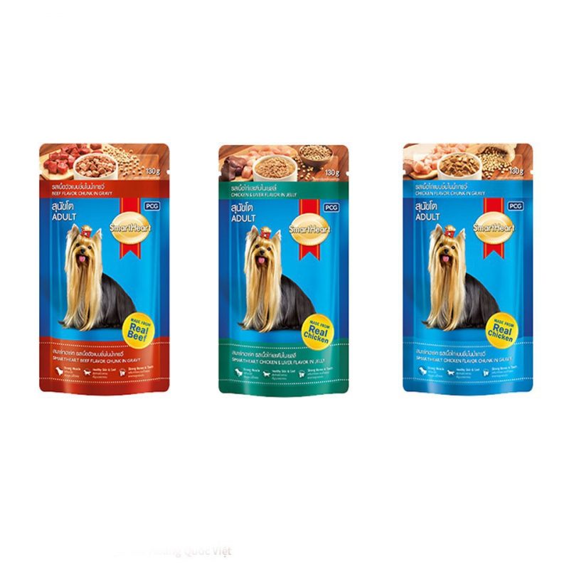 Pate Cho Chó Pate Smartheart Gói 130G Đủ Vị