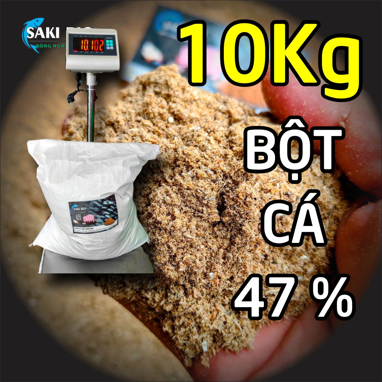 10kg bột cá biển vỗ béo bổ sung đạm, canxi, khoáng chất, thức ăn chăn nuôi , mồi câu cá , heo gà