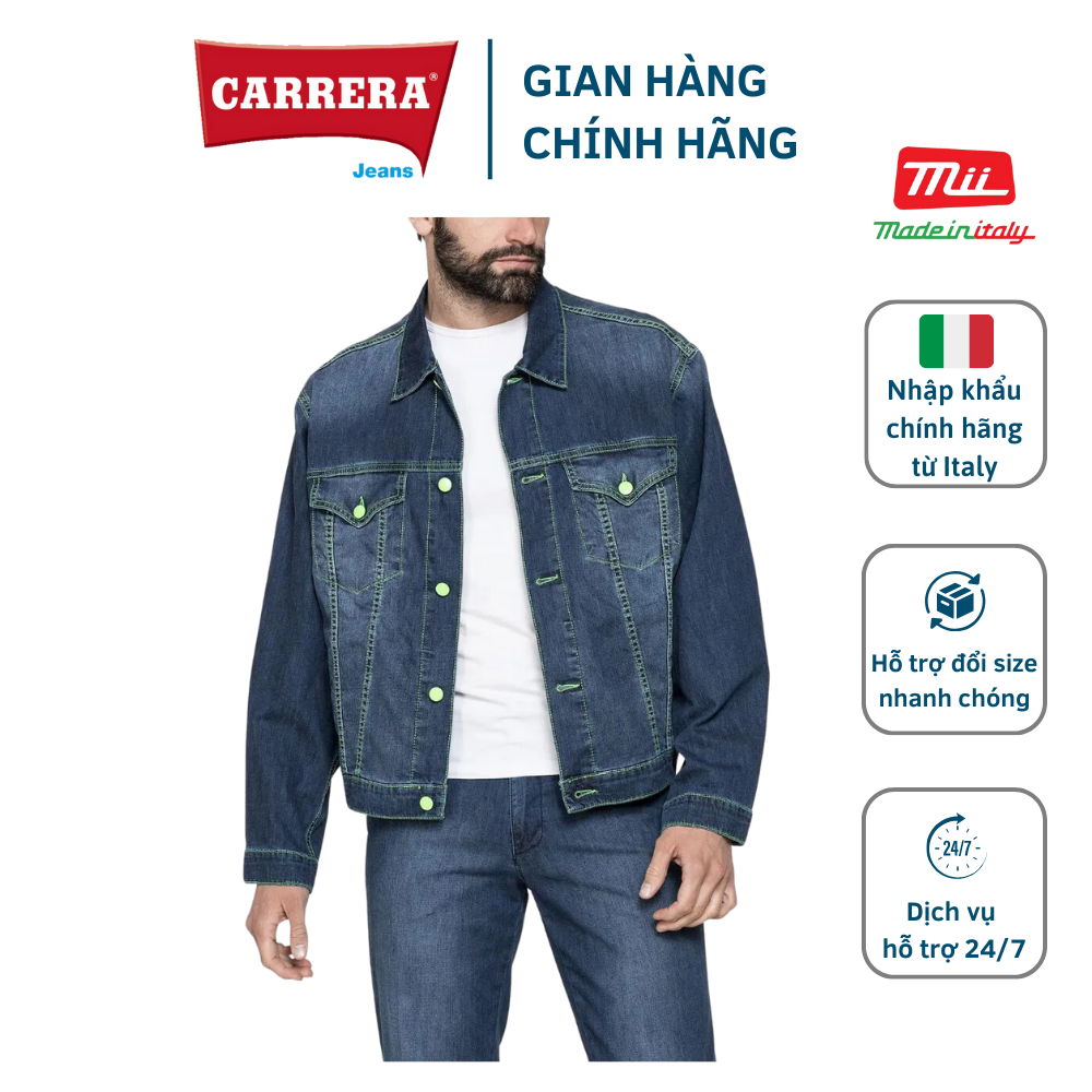 Mens denim jackets with blue color-Carrera Jeans