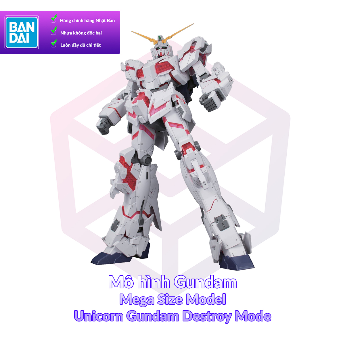 [7-11/12 VOUCHER 8%]Mô hình Gundam Bandai Mega Size Model Unicorn Gundam Destroy Mode 1/48 UC [GDB] [BMSM]
