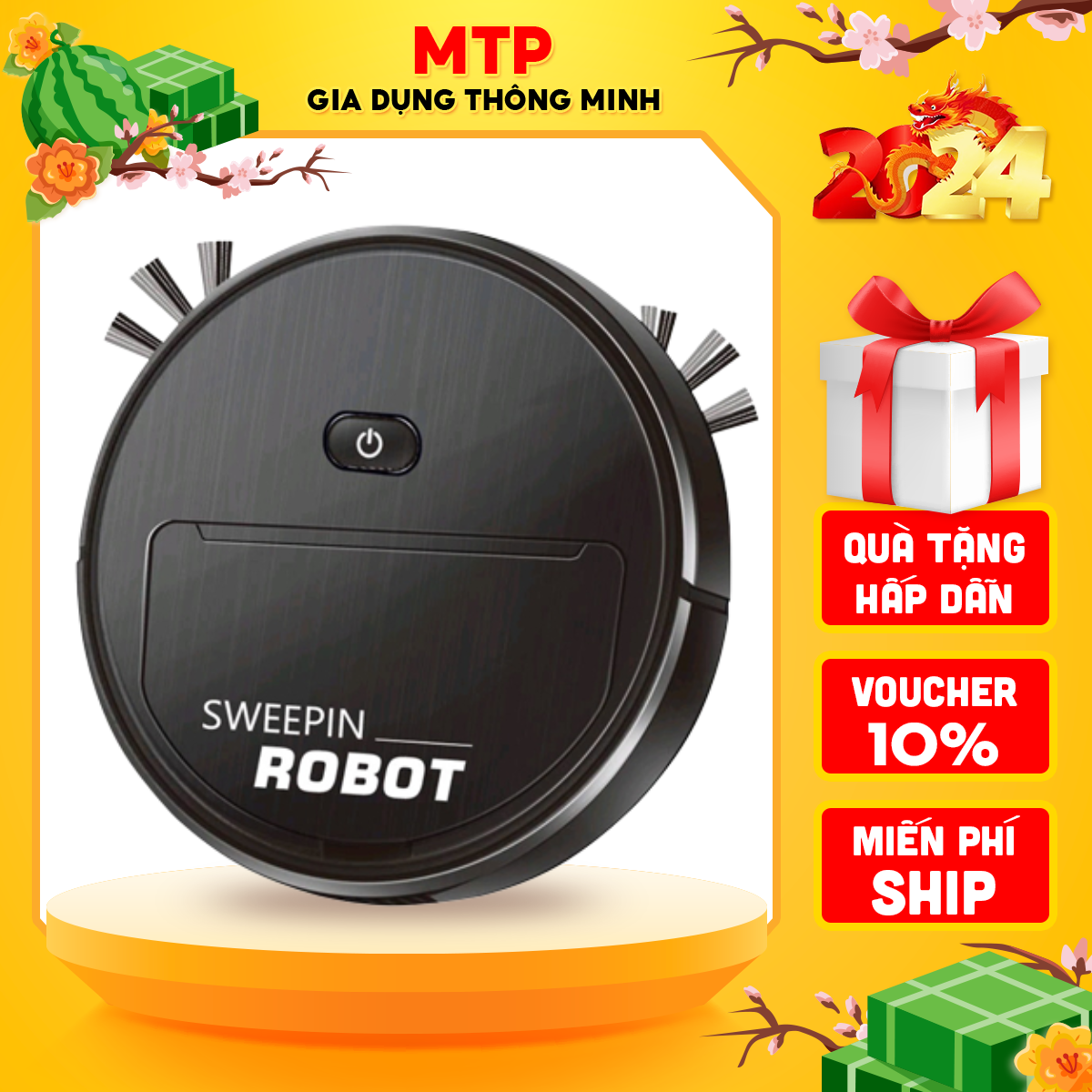 Robot quét nhà hút bụi lau nhà thông minh, Máy hút bụi tự động, Robot Hút Bụi Lau Nhà Clean Hàng Cao Cấp - Phiên Bản Nâng Cấp Thông Minh Mới Nhất 2023