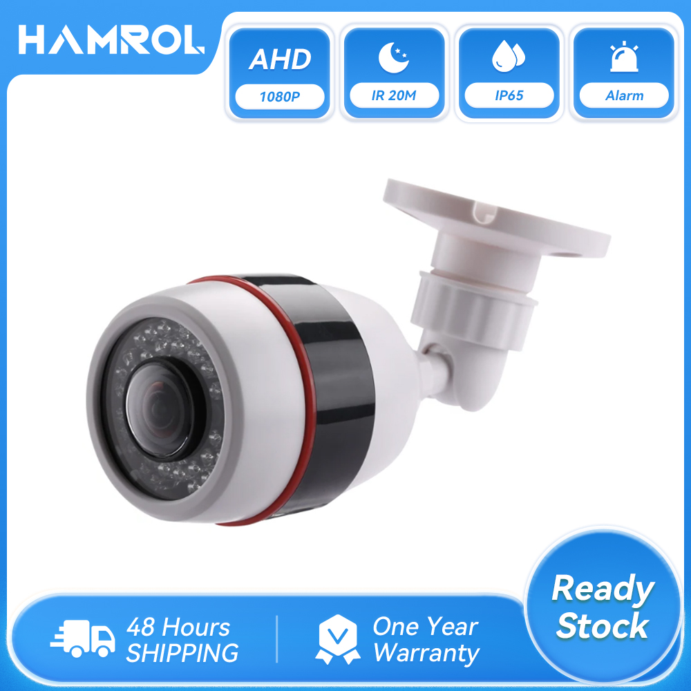 Hamrol Camera tầm nhìn ban đêm ngoài trời chống thấm nước AHD CCTV ống kính mắt cá nhìn toàn cảnh 180 độ 1080P 1.7MM - INTL
