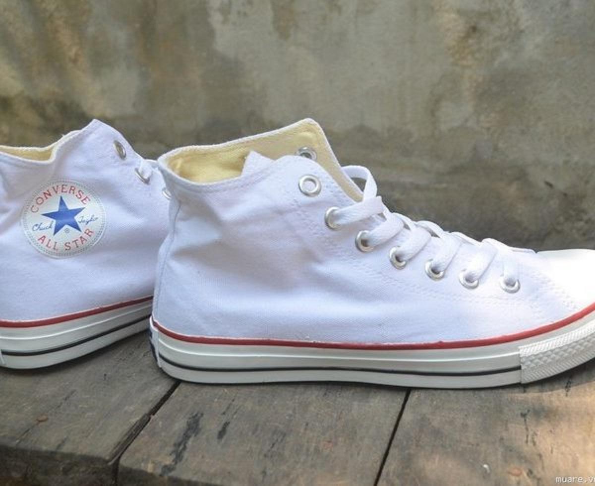 Giầy Converse Classic VNXK trắng sọc đỏ cao cổ Full size Nam Nữ