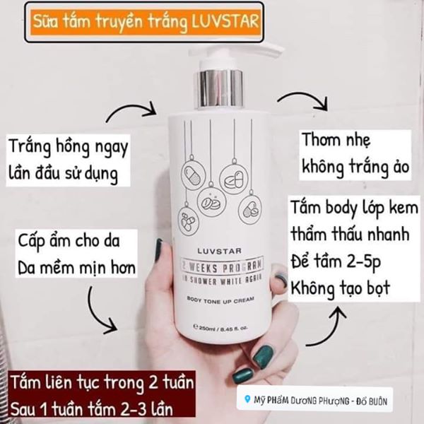 Sữa tắm truyền trắng da luvstar