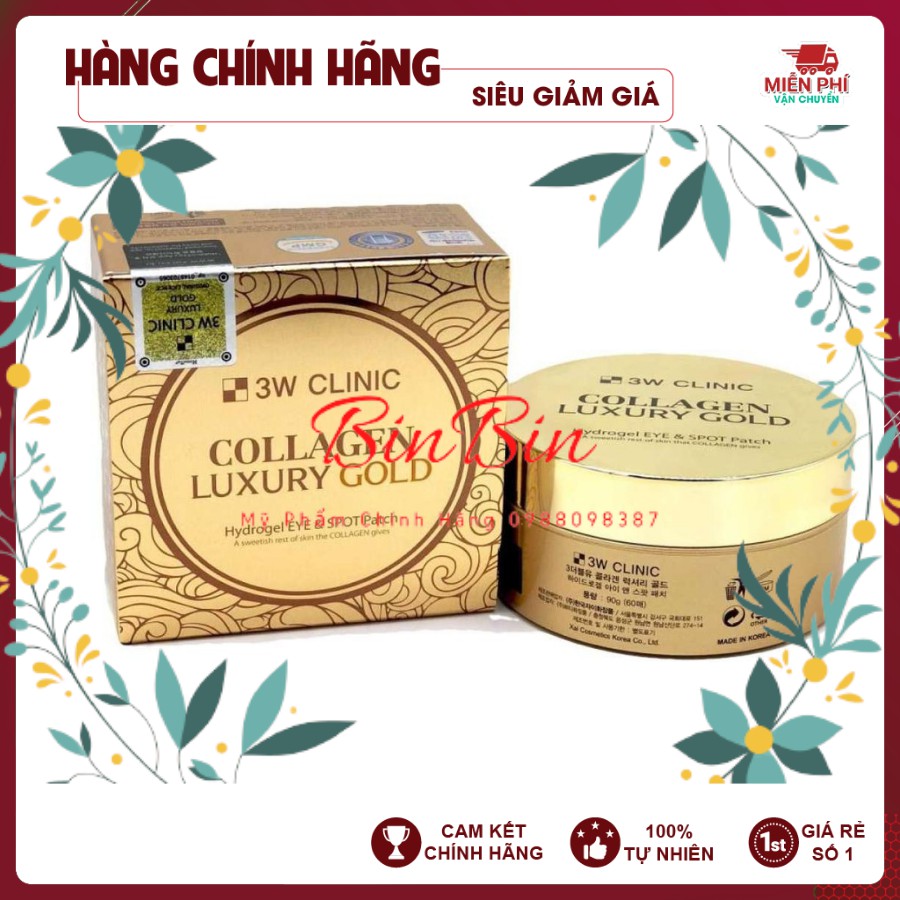 Mặt Nạ Mắt Tinh Chất Vàng giảm thâm 3W Clinic Collagen Luxury Gold Hydrogel Eye & Spot Patch 90g