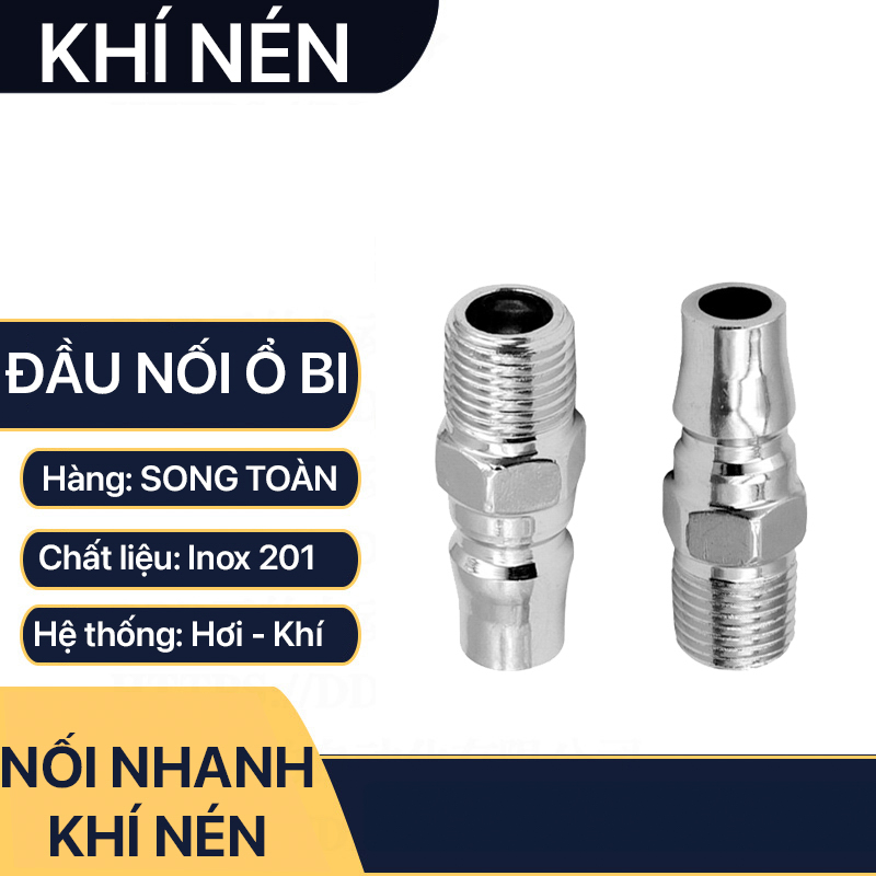 Khớp nối nhanh pm 20 khí nén ren ngoài, bộ nối nhanh ổ bi ren ngoài 13