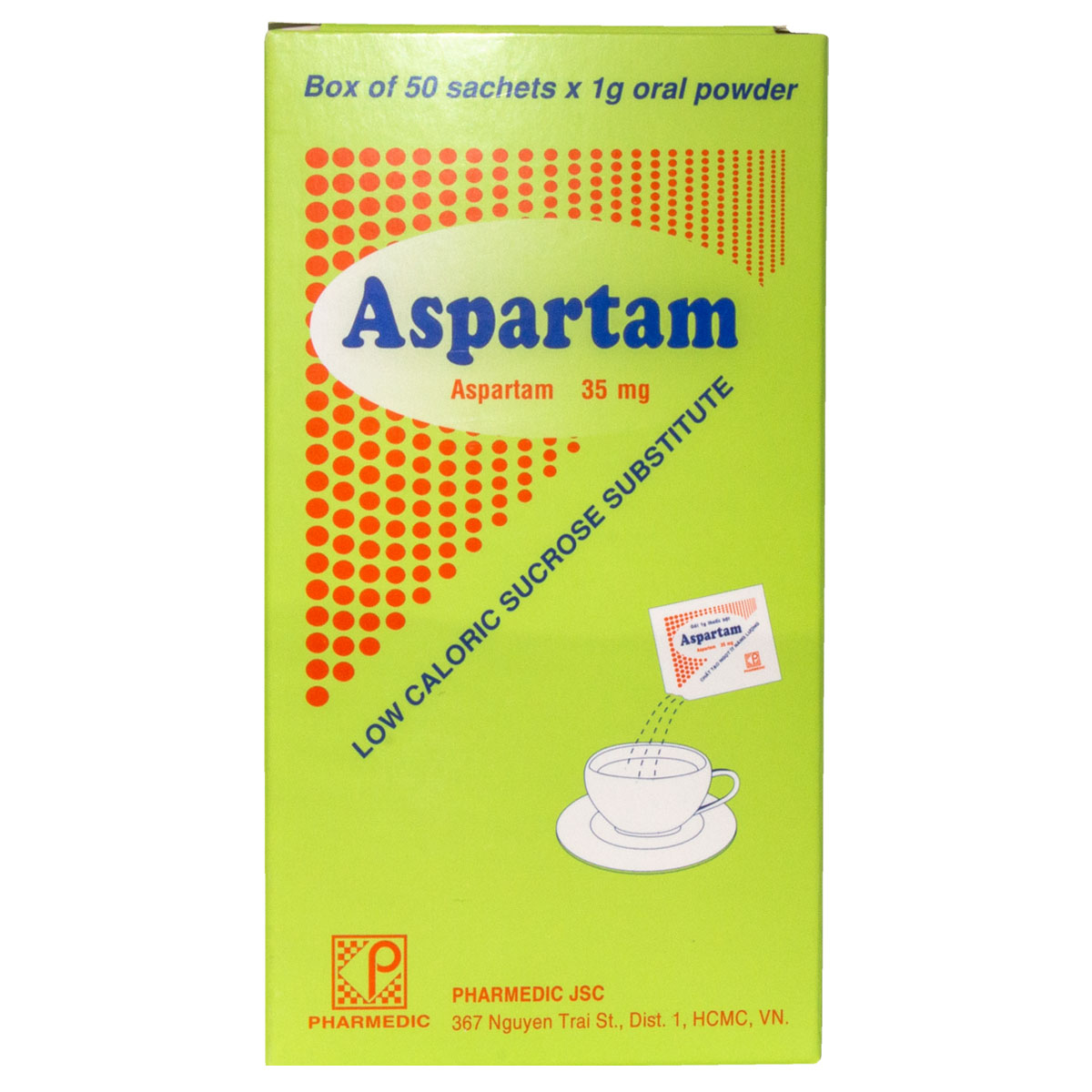 Đường ít năng lượng ăn kiêng aspartam hộp 50 gói