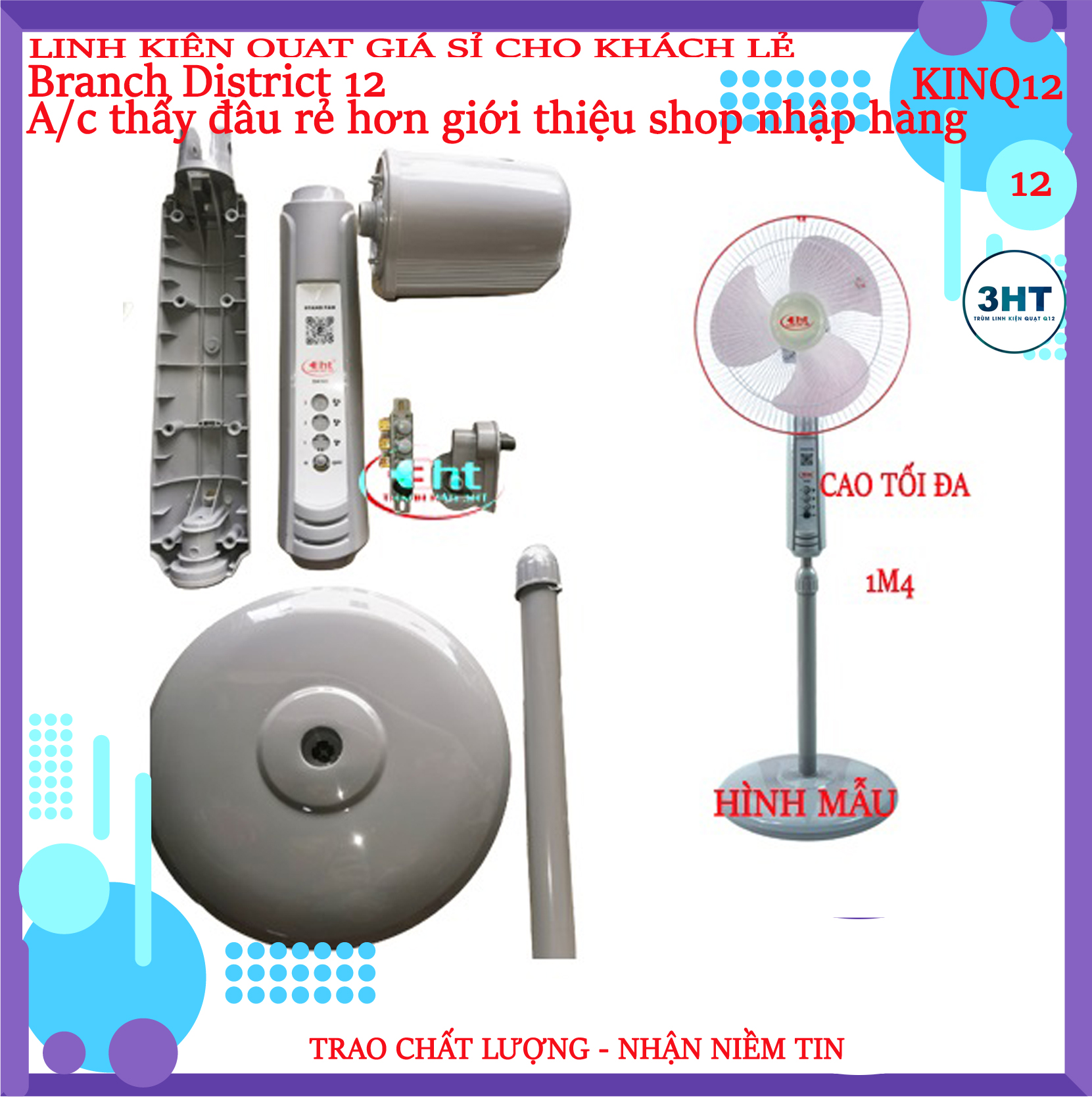 Thân quạt đứng cao cấp xuất khẩu. nhưa zin bóng