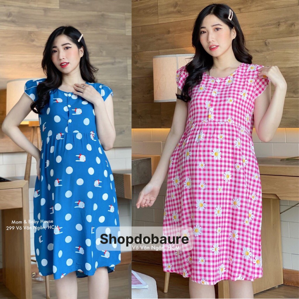 Váy lanh bầu cộc tay mùa hè cực kì mềm mát - 𝐕𝟏𝟐𝟗