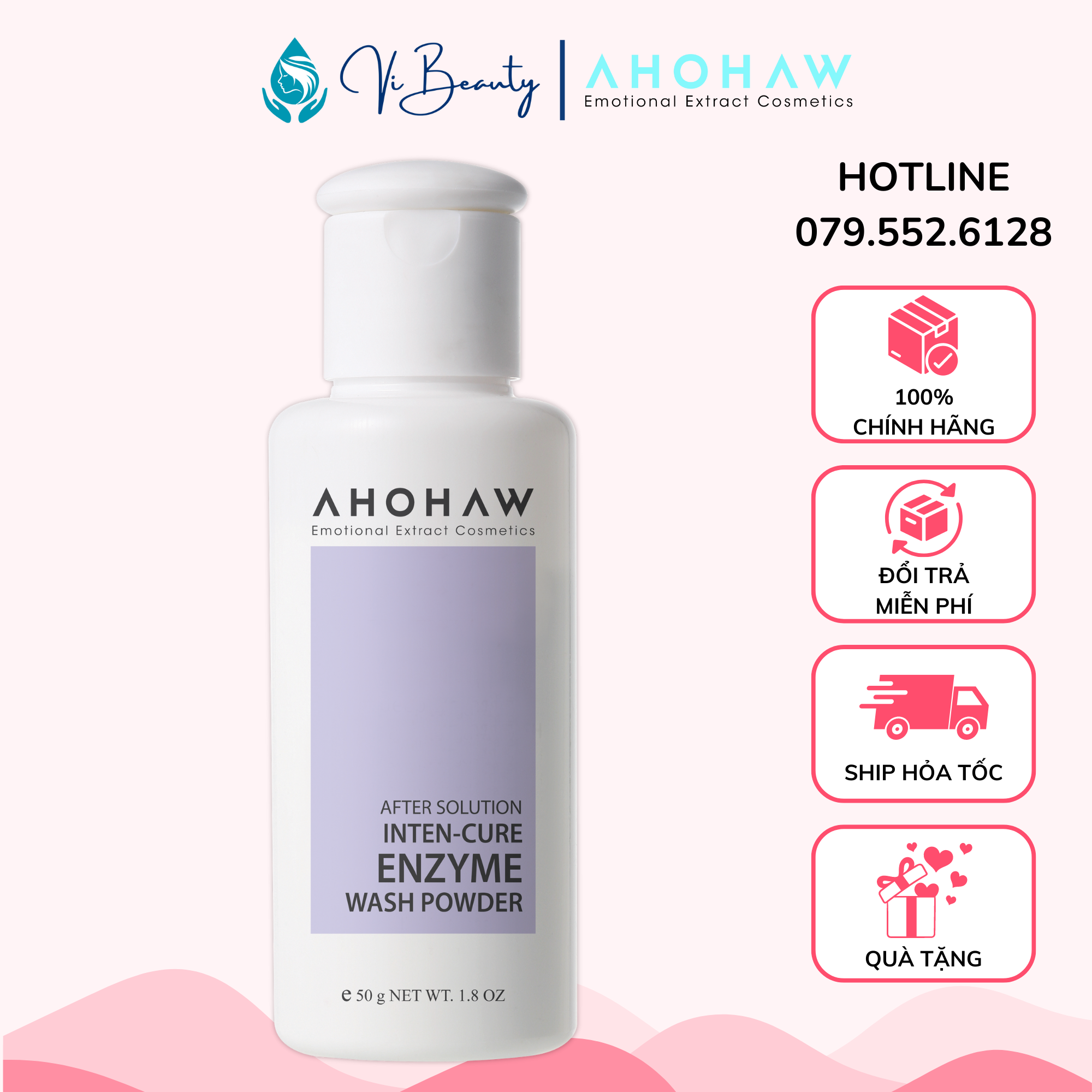 Ahohaw Enzyme Wash Power - Bột Rửa Mặt dành cho da nhạy cảm - 50g