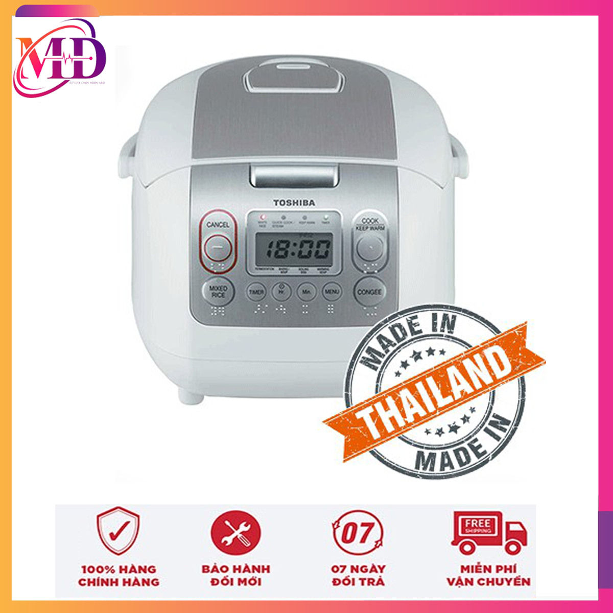 Nồi cơm điện áp suất, đa năng toshiba rc-18ntfv 1.8 lít - chính hãng