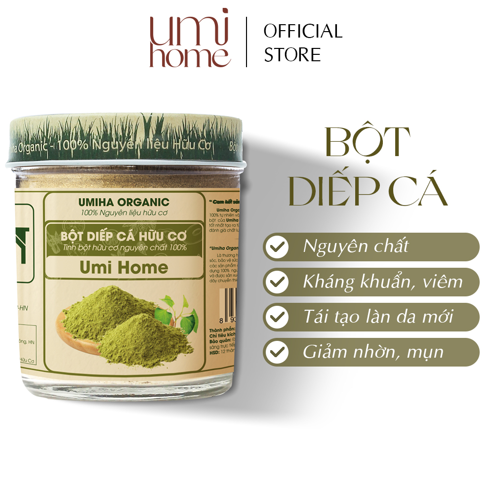 Bột Diếp Cá đắp mặt nạ hữu cơ UMIHOME nguyên chất | Fish Lettuce Powder 100% Organic 135G