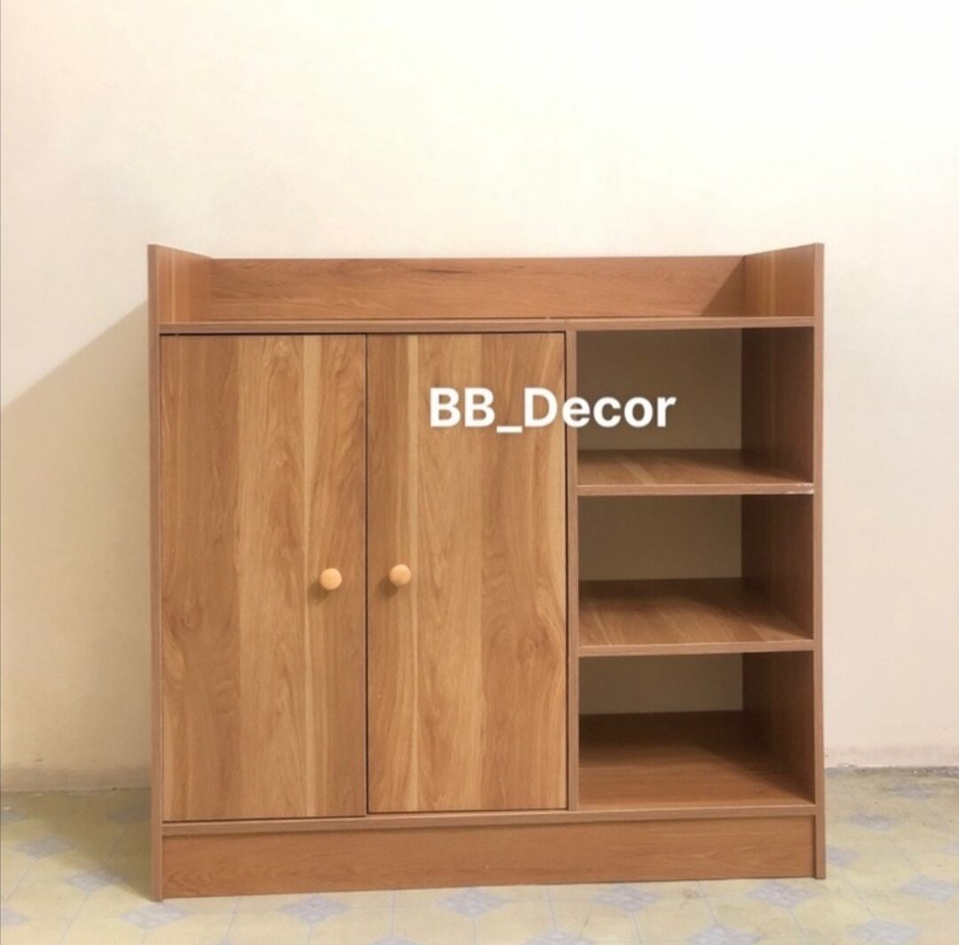 Tủ giầy gỗ 2 cánh 4 ngăn. kích thước: 80 x 80 x 30cm. gỗ mdf cao cấp. khoan sẵn lỗ, đủ phụ kiện lắp ráp