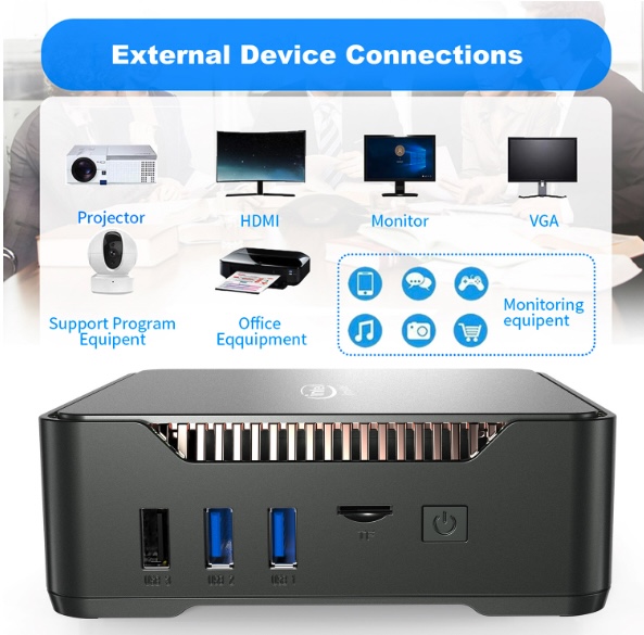 Home and garden máy tính mini pc box mini dual hdmi intel® gemini lake j4125 ram8g + 128gb