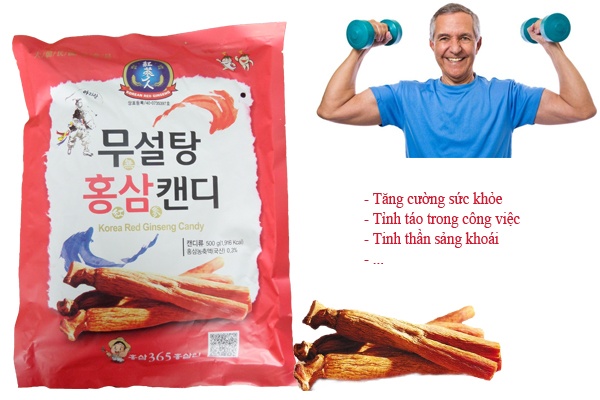 Date mới 2025 Hàng Công Ty Kẹo Hồng Sâm Không Đường 365 500gr Hàn Quốc Cao Cấp