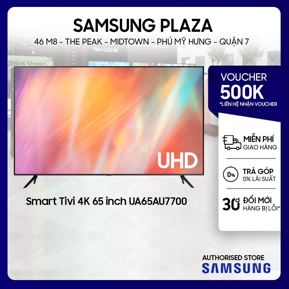 UA65AU7700 - Smart Tivi Samsung Crystal UHD 4K 65 inch UA65AU7700KXXV 65AU7700