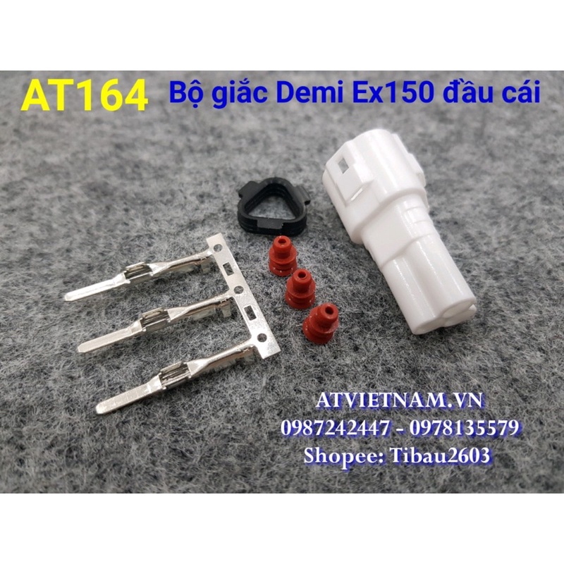 Bộ giắc demi ex150 3p 2.2 chống nước đầu cái - at164