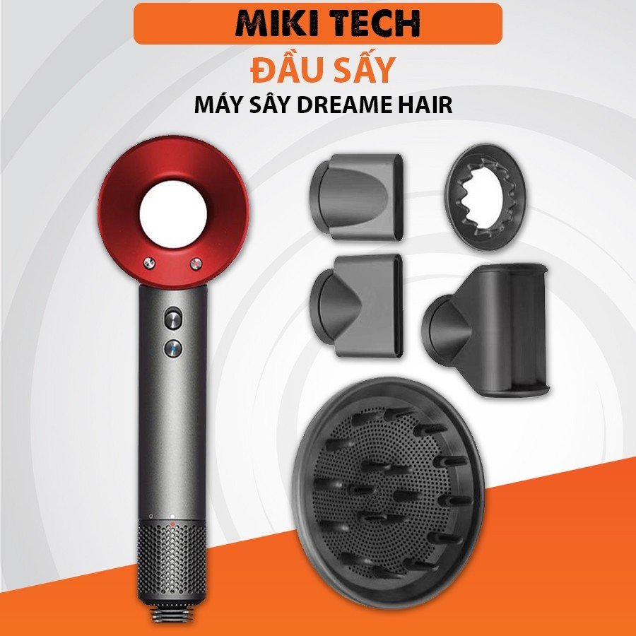 Máy sấy tóc cao cấp miki dreame hair 2 chiều nóng lạnh, bản 5 đầu sấy, kiểm soát nhiệt thông minh, công suất lớn 2300w