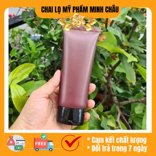 Tuýp Nhựa Nâu 100ml nắp lật chiết mỹ phẩm, đựng gel, sữa rửa mặt