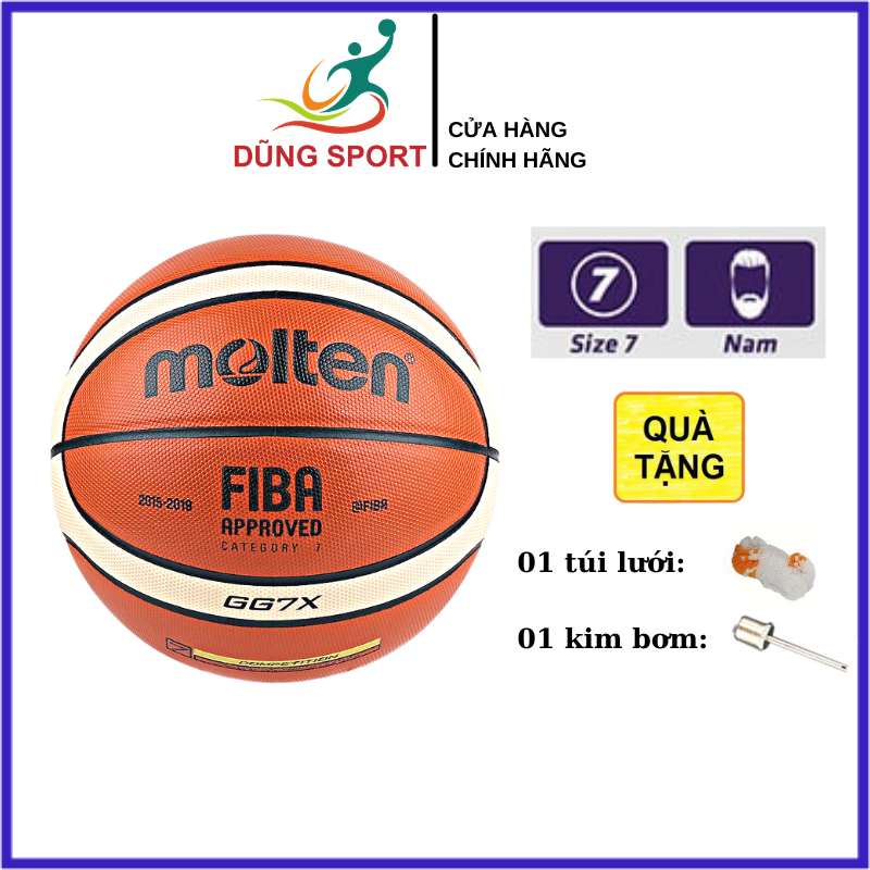 Bóng rổ Molten FIBA GG7X size 7 da PU cao cấp - Chính hãng Thái Lan