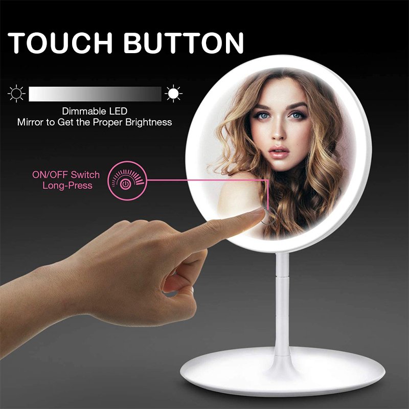 Gương để bàn trang điểm có đèn led cảm ứng - 3 chế độ ánh sáng - gương makeup