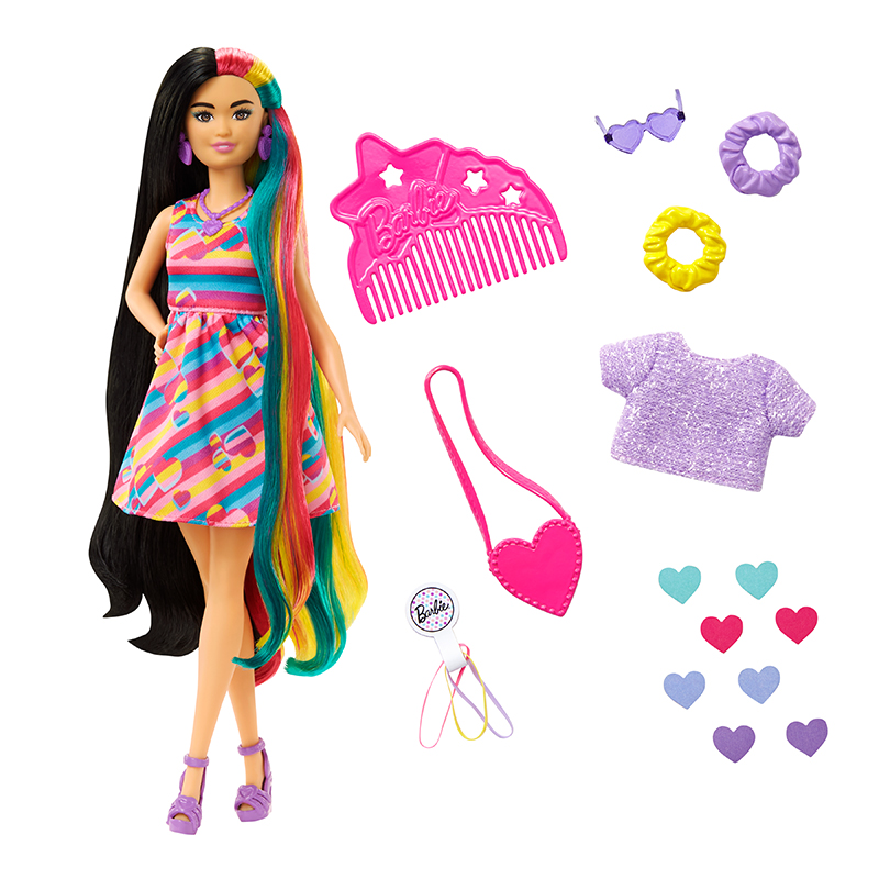 Đồ Chơi Barbie Hearts Và Mái Tóc Thời Trang Sành Điệu HCM90 HCM87