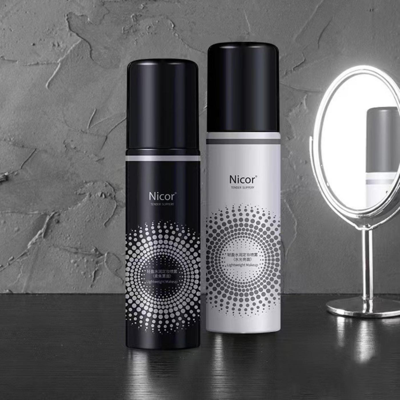Xịt Khóa Trang Điểm Lâu Trôi Nicor 100ml, Xịt Khóa Nền Trang Điểm Giúp Da Căng Bóng Mịn Màng, Xịt Kh