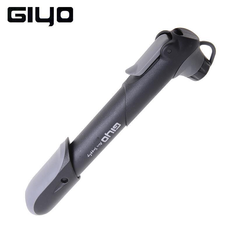 Bơm xe đạp mini giyo bơm được 2 loại van mỹ và pháp, nhẹ 105 gram, áp suất cao 100 psi