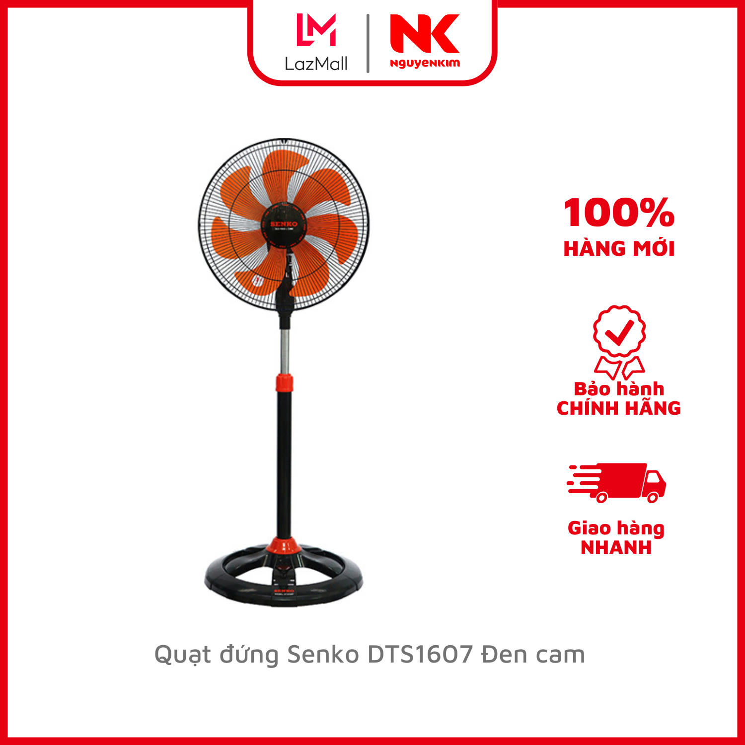 Quạt đứng senko dts1607 đen cam