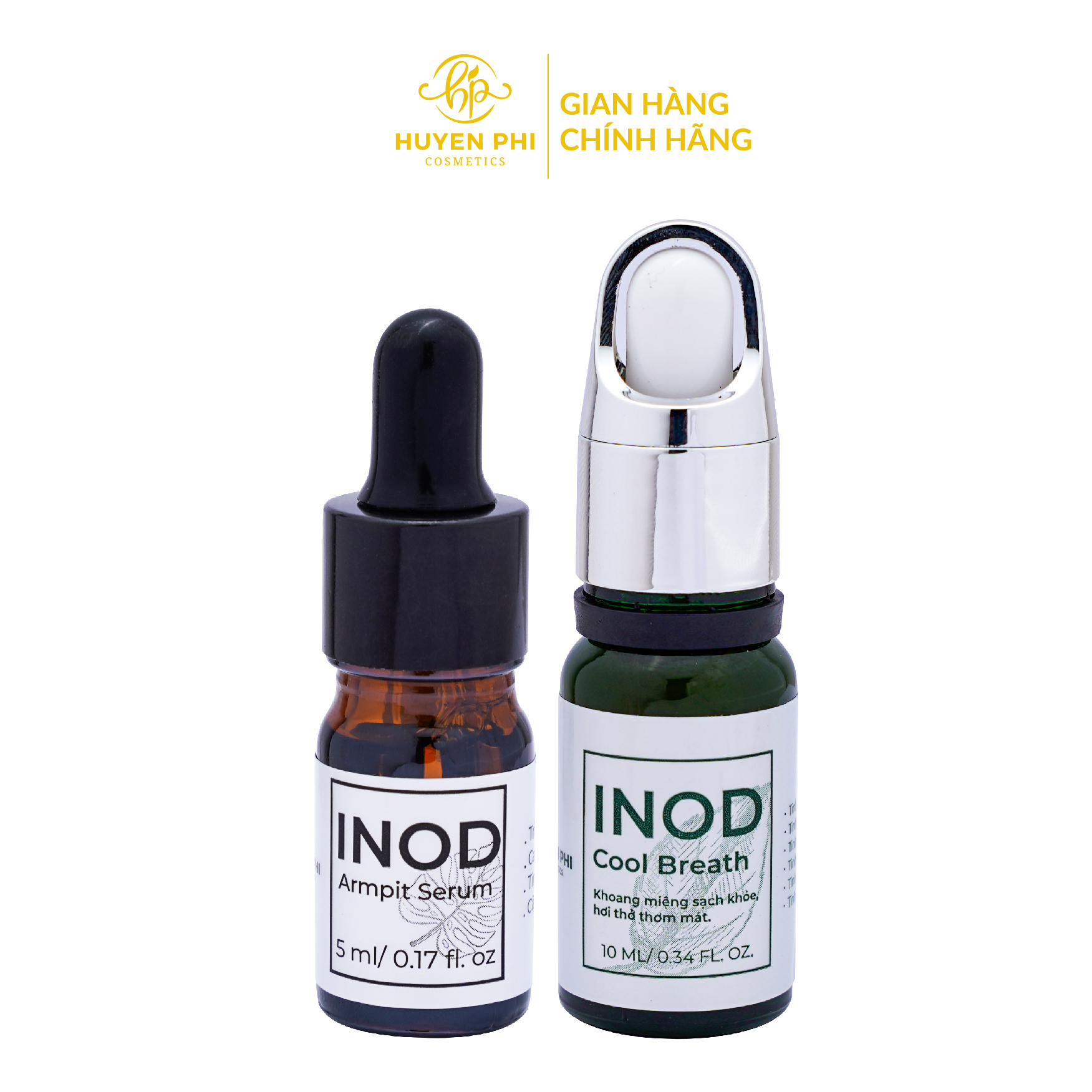 Combo 2 serum inod khử mùi hôi nách, hôi chân và hôi miệng 5ml + 10 ml