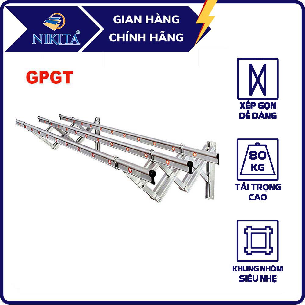 [HOT] Giàn phơi đồ thông minh nhôm gắn tường - Giàn phơi đồ thông minh xếp gọn 2024 - Hàng chính hãng NIKITA
