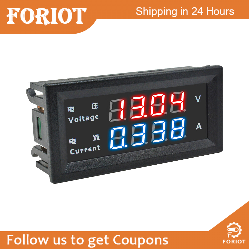 Foriot máy dò m4430 mini vôn kế kỹ thuật số, dòng điện và vôn kế, kép màn hình led, 100v, 200v