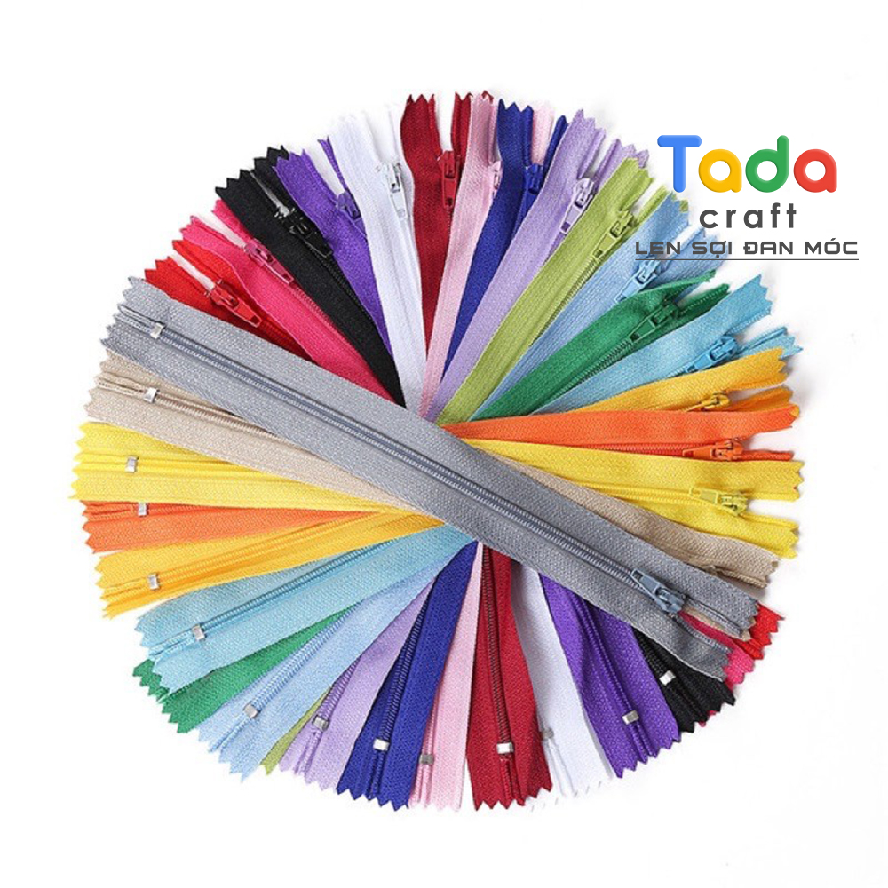 Dây kéo hkk dài 18cm dùng làm dây kéo khóa quần, túi, ví handmade