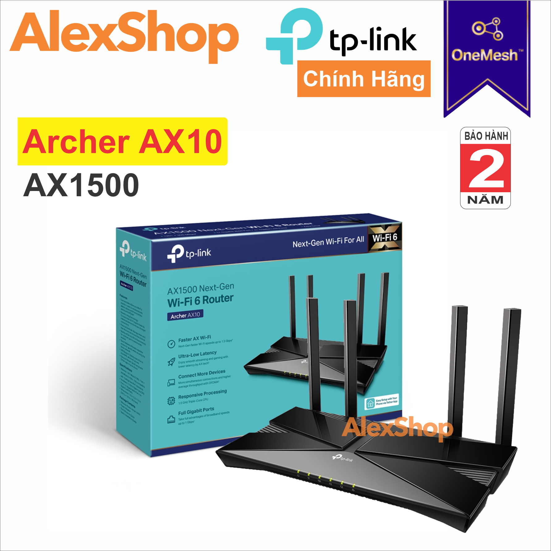 Phát WiFi 6 TP-Link Archer AX10 AX1800M - Chính Hãng