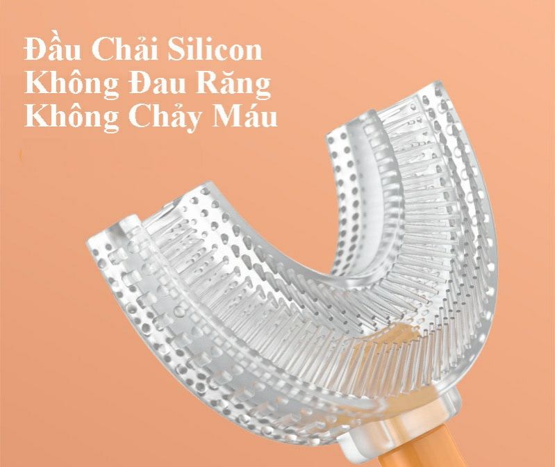 Bàn chải đánh răng chữ U trong suốt cho bé từ 2- 14 tuổi