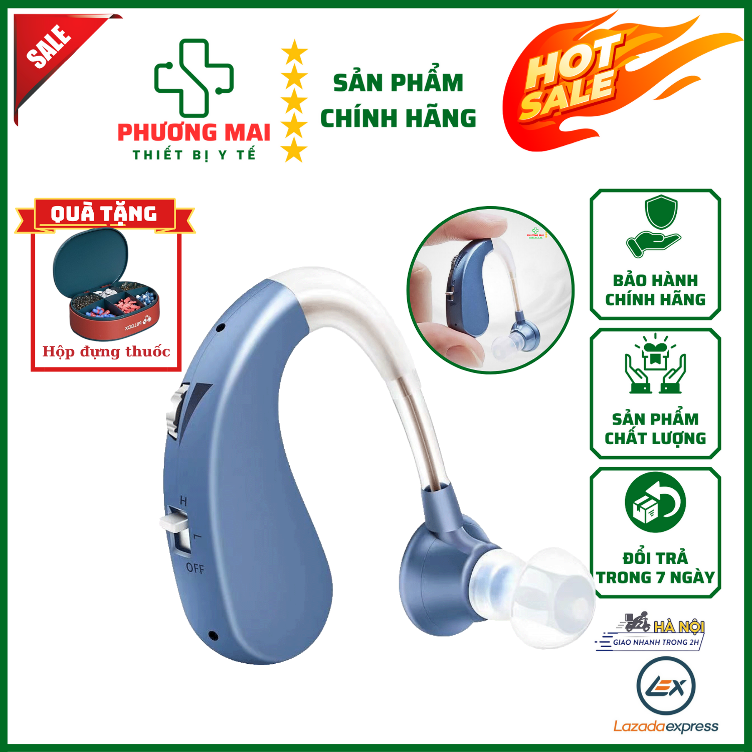 Máy trợ thính tai nghe trợ thính Không Dây VHP1204 Nhỏ Gọn Dễ Sử Dụng Pin Lithium Sử Dụng 40 Tiếng Tai Cao Su Mền Mại