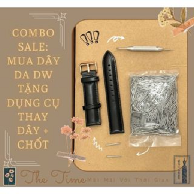  Dây da Đồng hồ DW  cao cấp đủ size màu   Tặng kèm bộ dụng cụ thay dây  
