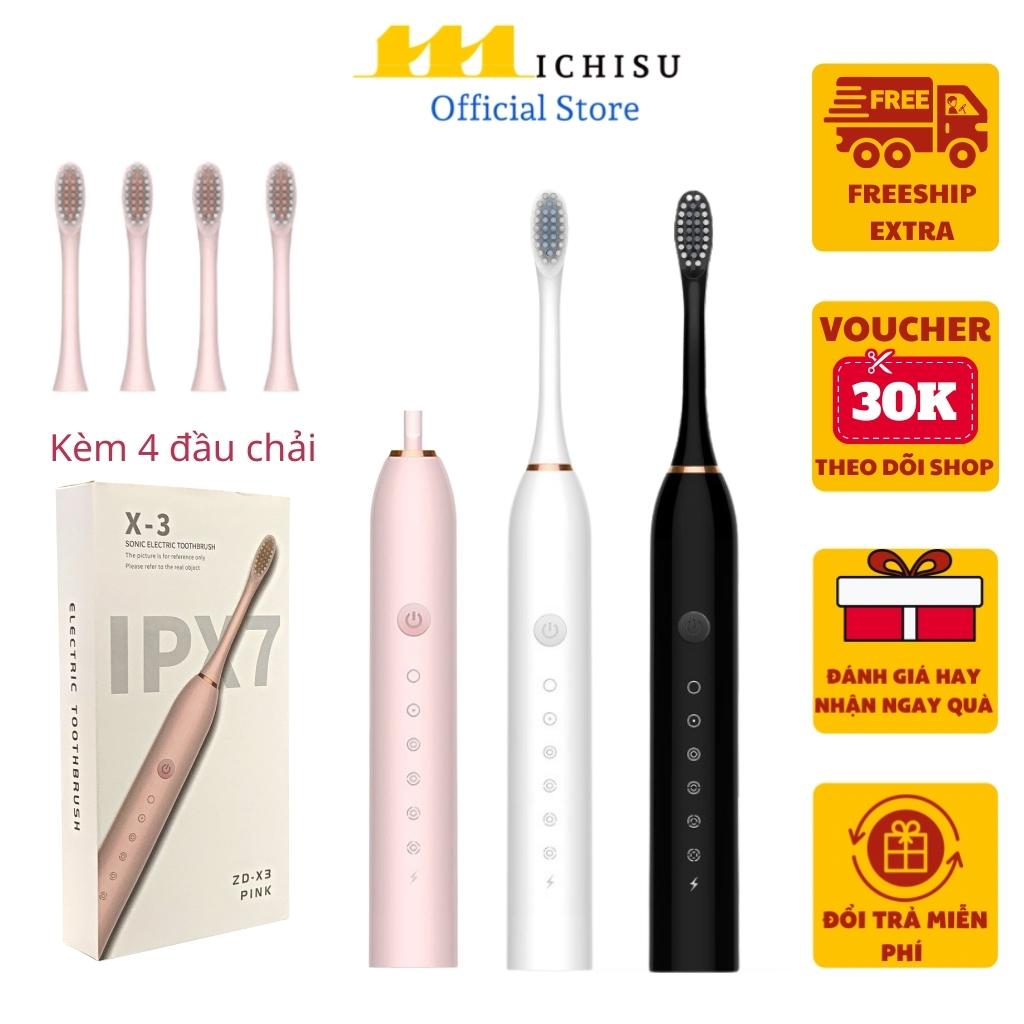 Bàn chải điện sonic X3 công nghệ sóng âm ,bàn chải đánh răng điện chải sạch sâu,làm trắng răng hiệu quả với sợi chải Dupont cao cấp mềm mại nhập khẩu từ châu âu